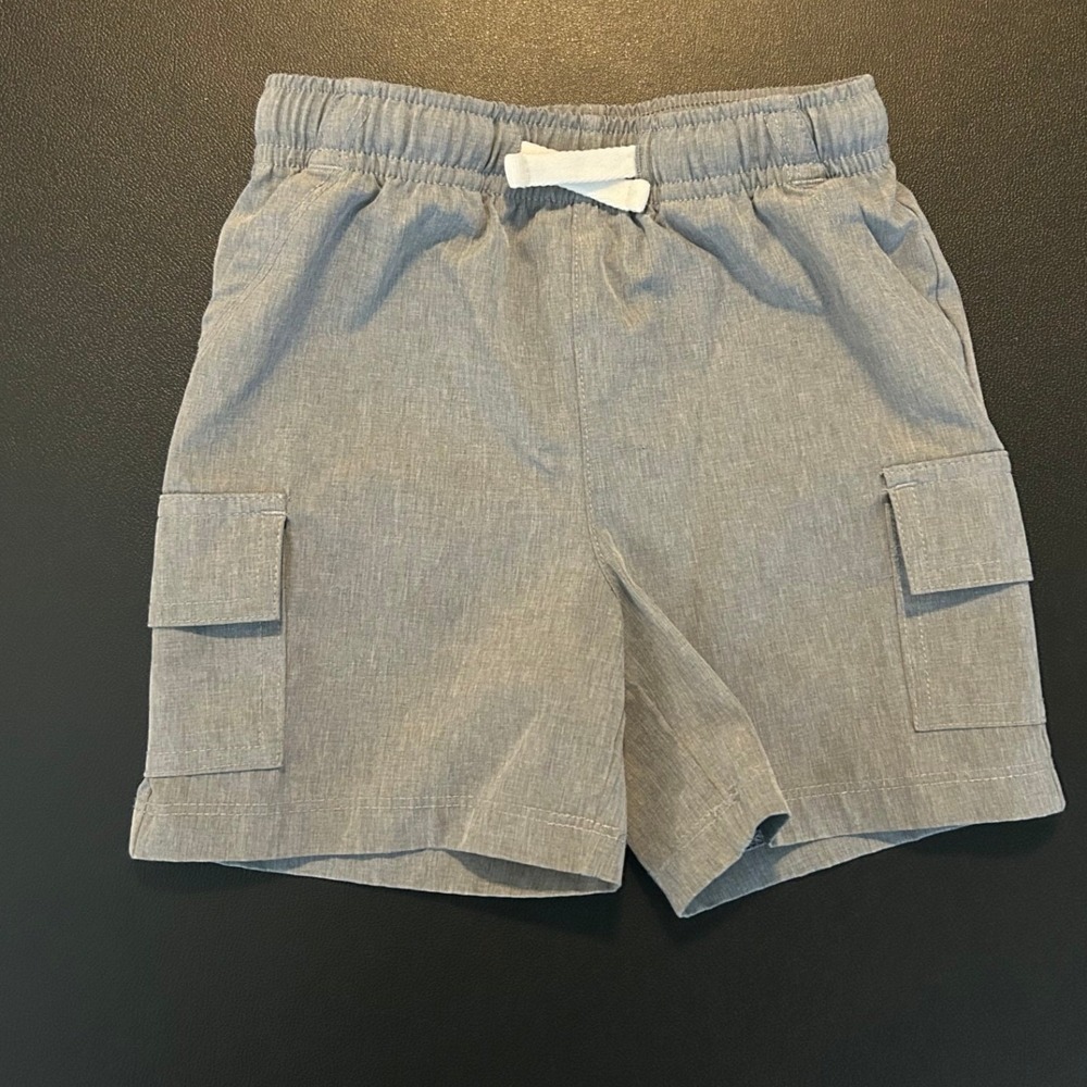 C&C California Kids Boys Gray Cargo Shorts Elastic Waist Size 2T Heathered 1576